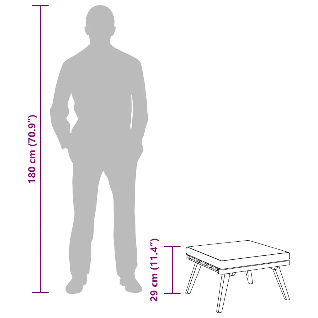 Sgabello da Giardino con Cuscino 60x60x29 cm in Massello Acacia - homemem39