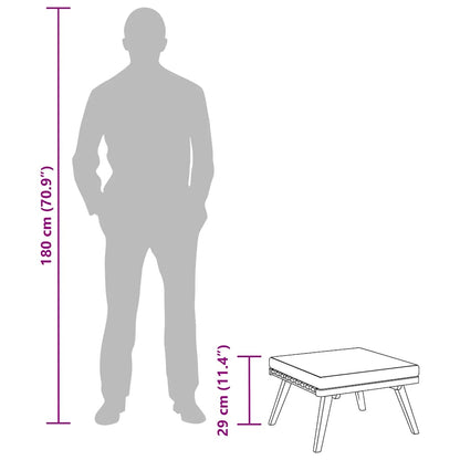 Sgabello da Giardino con Cuscino 60x60x29 cm in Massello Acacia - homemem39