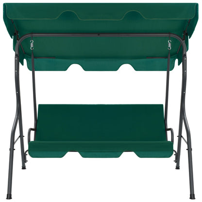 Panchina a Dondolo da Giardino Verde 170x110x153 cm in Tessuto | homemem39