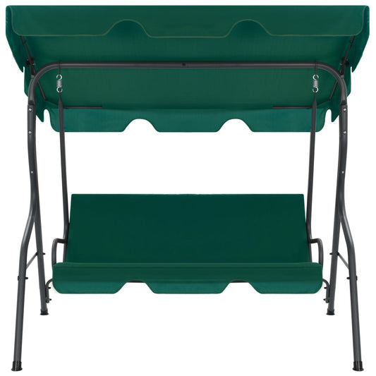 Panchina a Dondolo da Giardino Verde 170x110x153 cm in Tessuto | homemem39