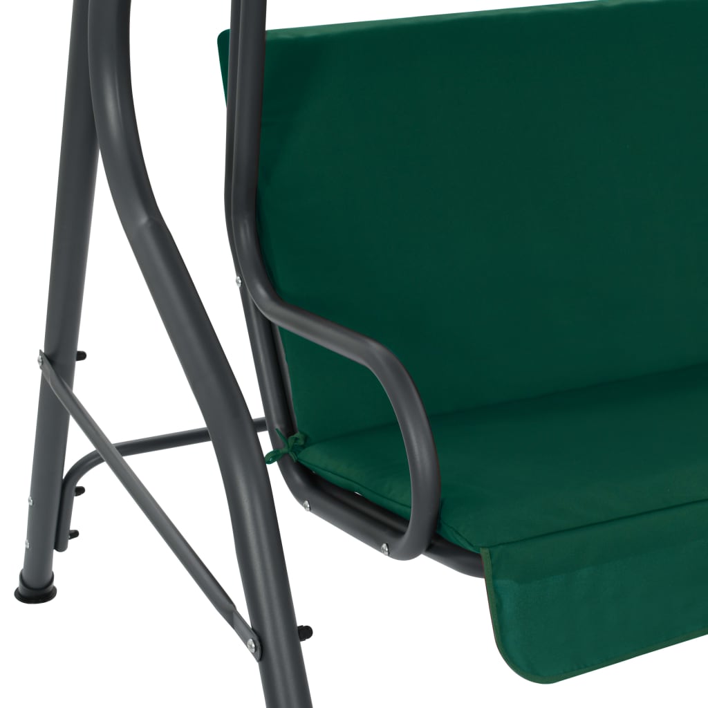Panchina a Dondolo da Giardino Verde 170x110x153 cm in Tessuto | homemem39