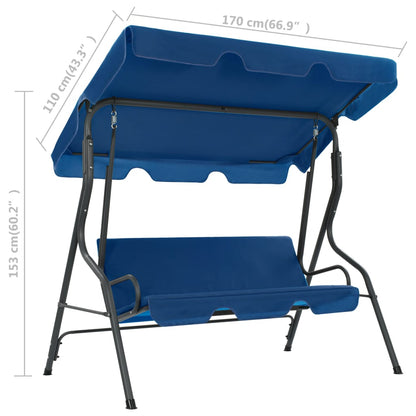 Panchina a Dondolo da Giardino Blu Scuro 170x110x153 cm Tessuto | homemem39