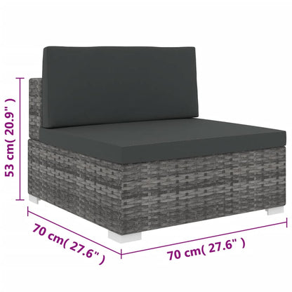 Seduta Centrale Modulare con Cuscini in Polyrattan Grigio | homemem39