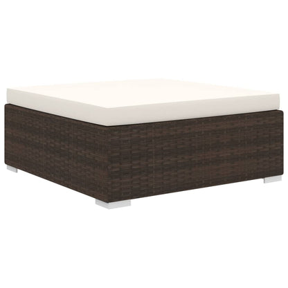Set Divani da Giardino 10 pz con Cuscini in Polyrattan Marrone | homemem39