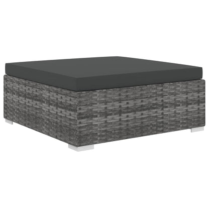 Set Divani da Giardino 10 pz con Cuscini in Polyrattan Grigio | homemem39