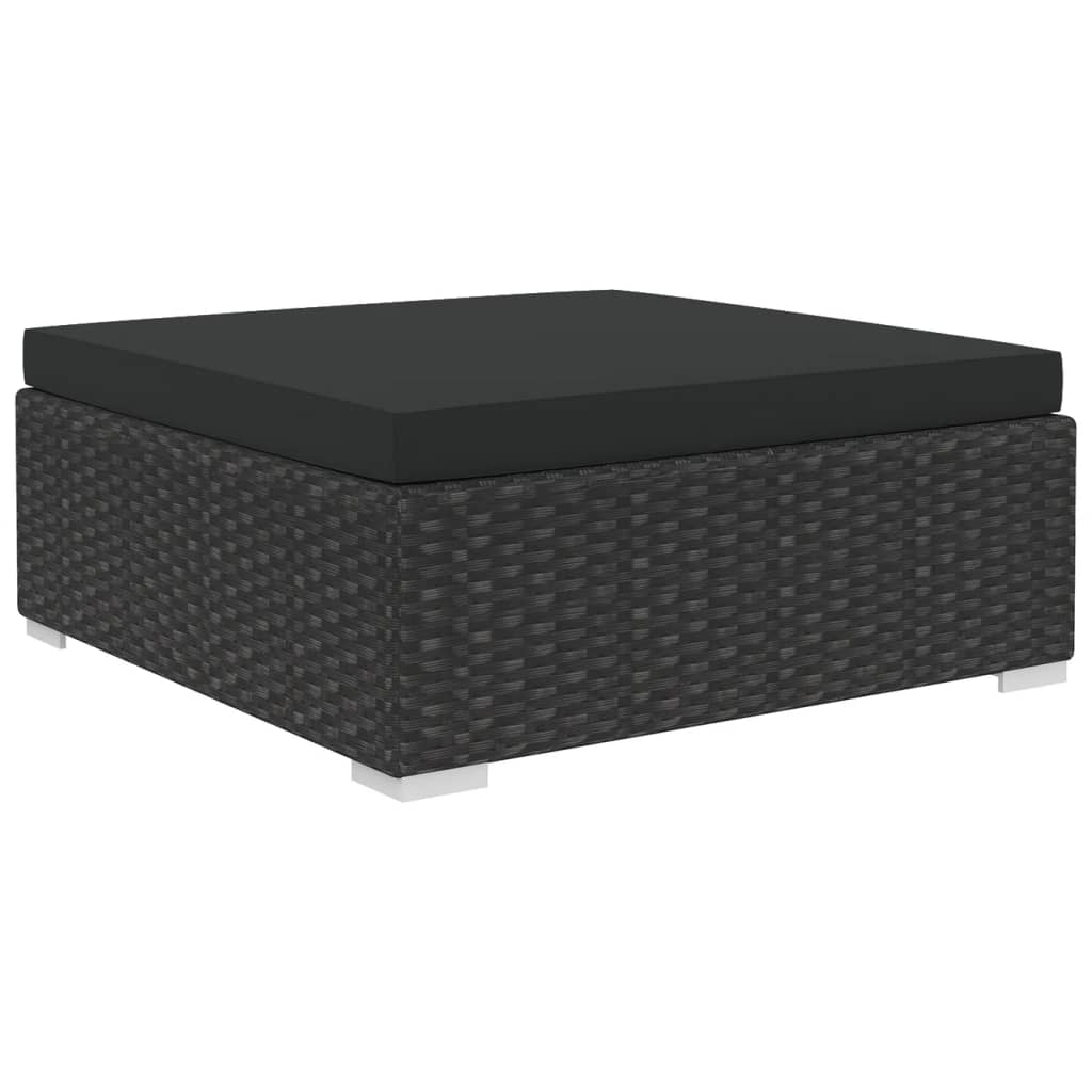 Set Divani da Giardino 10 pz con Cuscini in Polyrattan Nero | homemem39