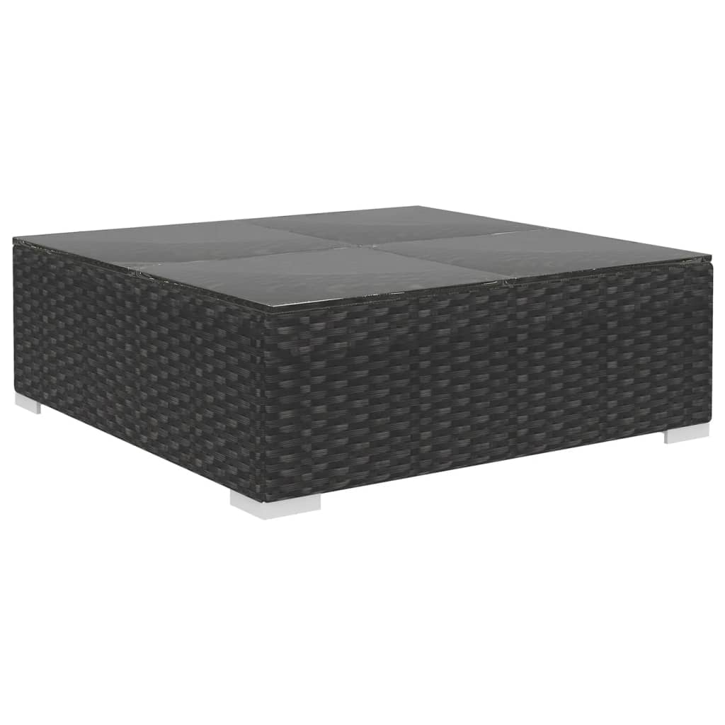 Set Divani da Giardino 10 pz con Cuscini in Polyrattan Nero | homemem39