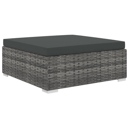 Set Divani da Giardino 8 pz con Cuscini in Polyrattan Grigio | homemem39