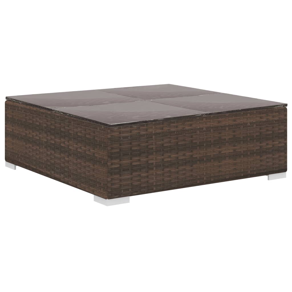 Set Divani da Giardino 8 pz con Cuscini in Polyrattan Marrone | homemem39