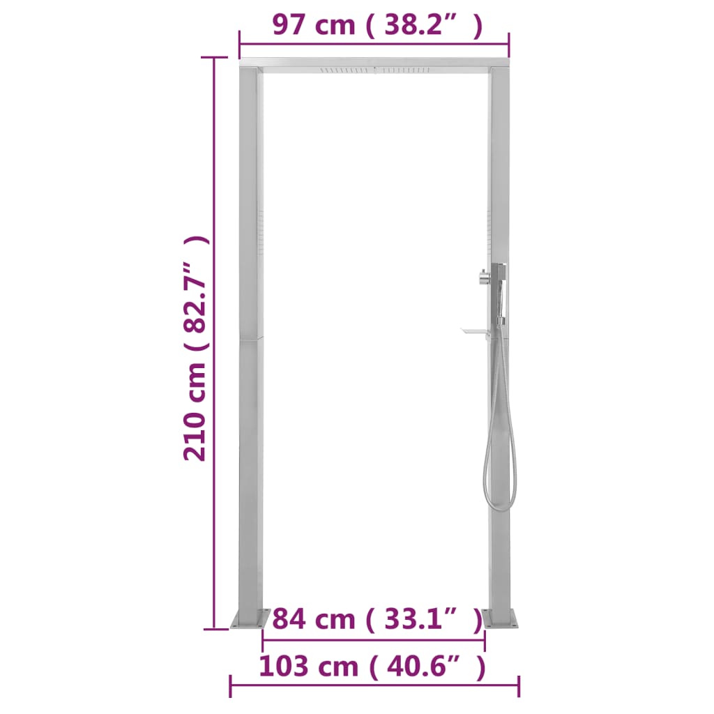 Doccia da Giardino in Acciaio Inox a Doppio Getto - homemem39