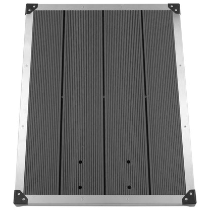 Piatto Doccia da Esterni in WPC e Acciaio Inox 80x62 cm Grigio | homemem39