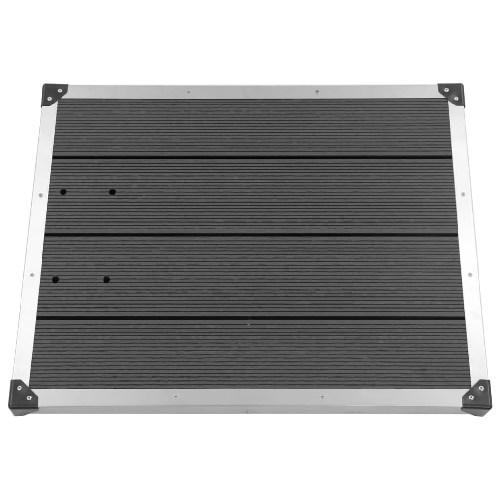 Piatto Doccia da Esterni in WPC e Acciaio Inox 80x62 cm Grigio | homemem39