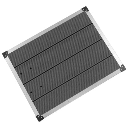 Piatto Doccia da Esterni in WPC e Acciaio Inox 80x62 cm Grigio | homemem39