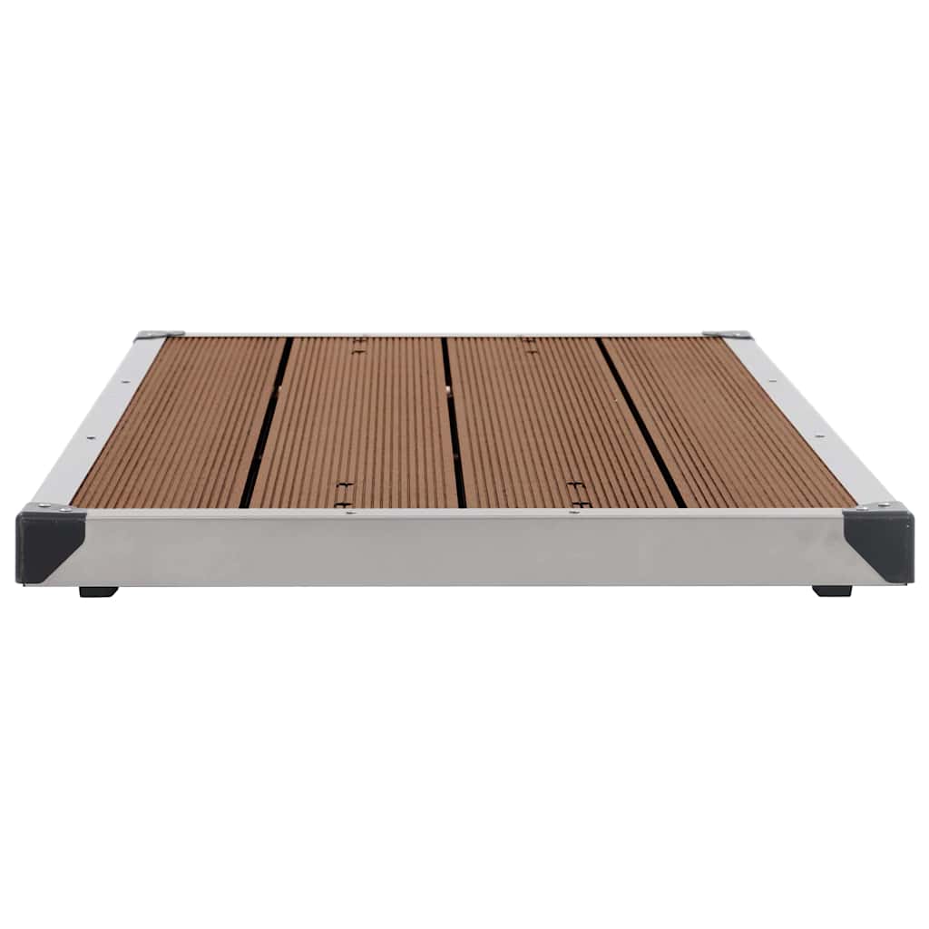Piatto Doccia da Esterni in Acciaio Inox WPC 110x62 cm Marrone | homemem39
