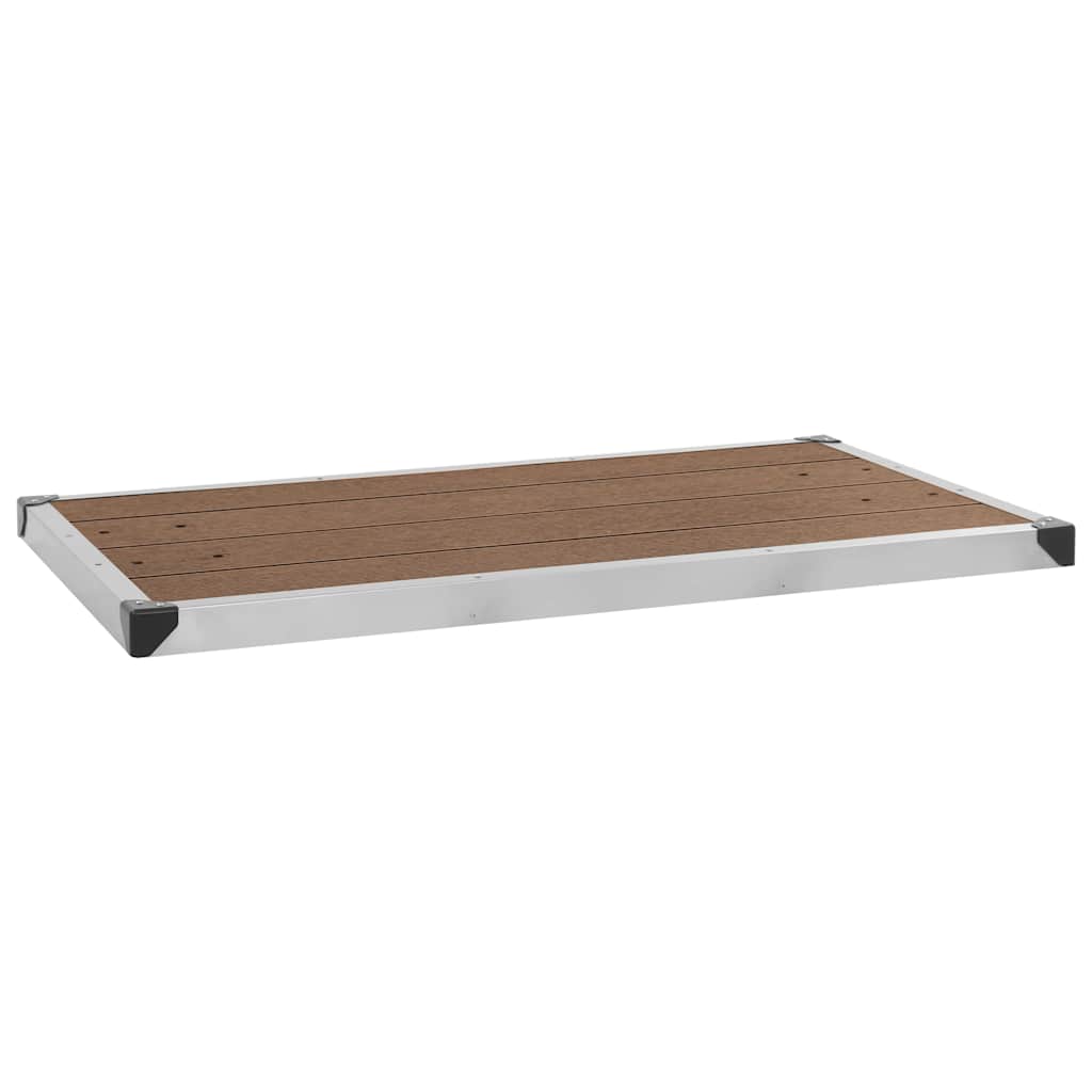 Piatto Doccia da Esterni in Acciaio Inox WPC 110x62 cm Marrone | homemem39