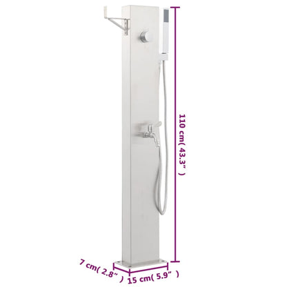 Rubinetteria per Doccia da Giardino 110 cm in Acciaio inox - homemem39