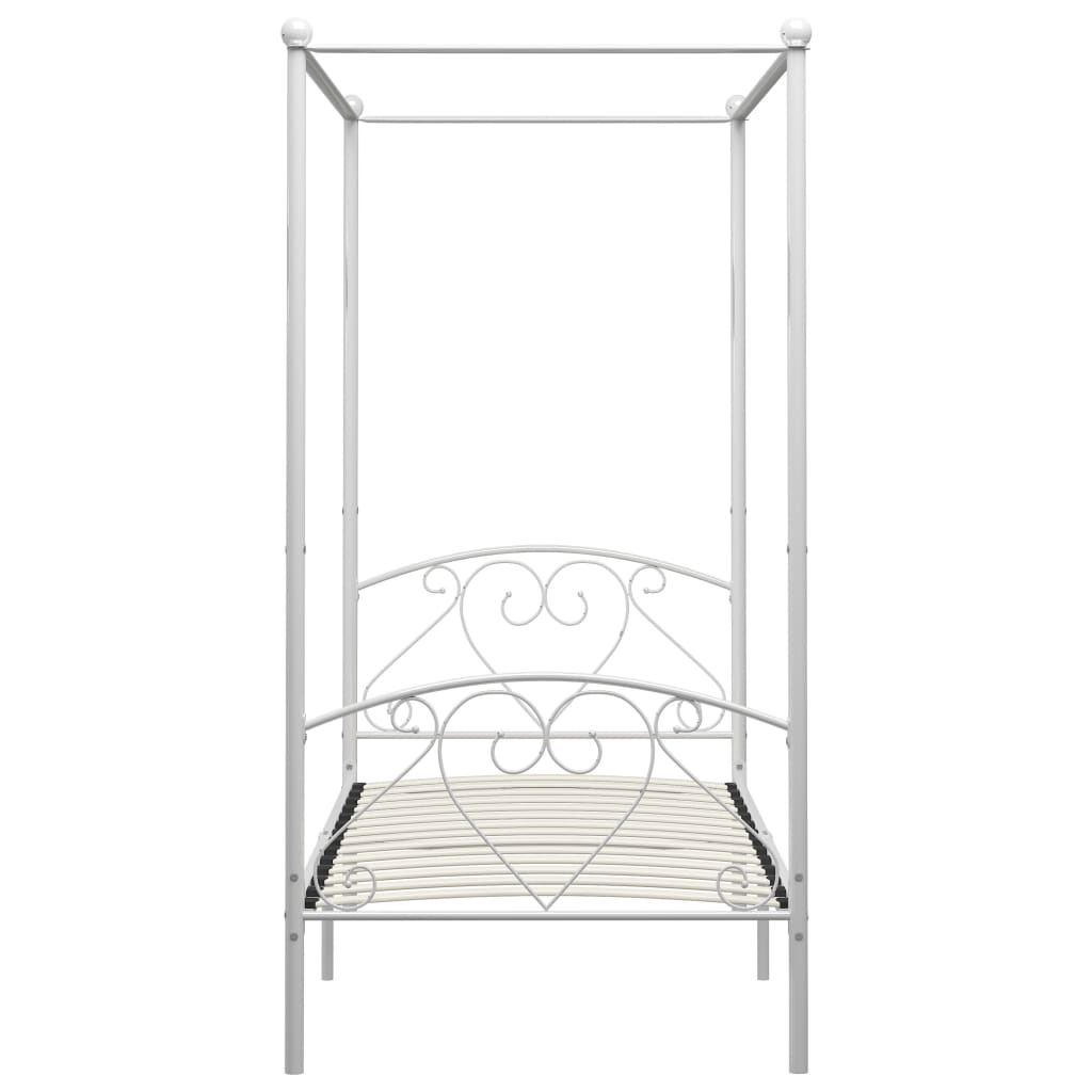 Giroletto Baldacchino senza Materasso Bianco Metallo 90x200 cm | homemem39
