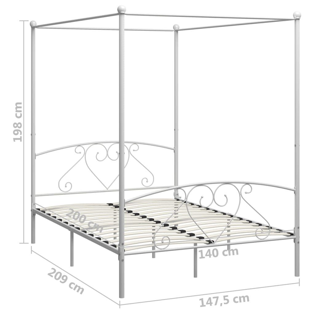 Giroletto Baldacchino senza Materasso Bianco 140x200 cm Metallo | homemem39
