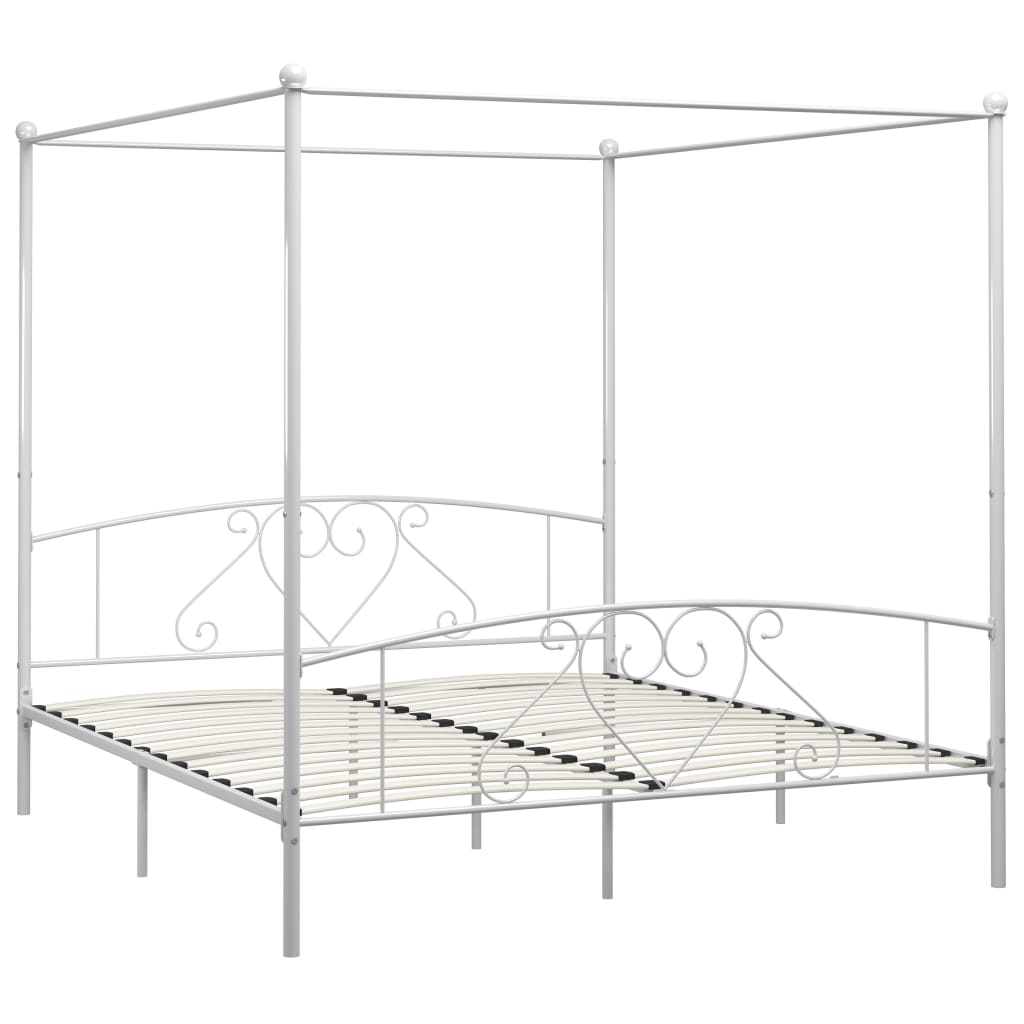 Giroletto Baldacchino senza Materasso Bianco 180x200 cm Metallo | homemem39