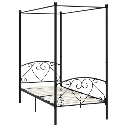 Giroletto Baldacchino senza Materasso Nero Metallo 90x200 cm | homemem39