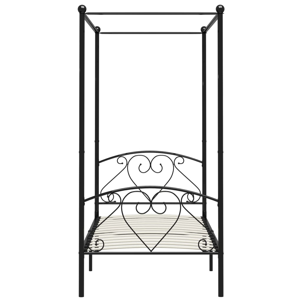 Giroletto Baldacchino senza Materasso Nero Metallo 90x200 cm | homemem39