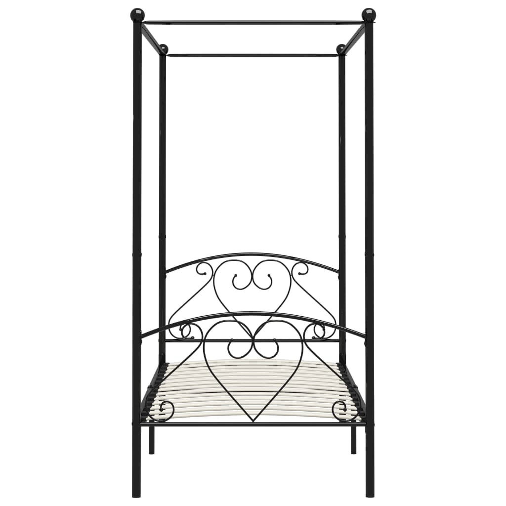 Giroletto Baldacchino senza Materasso Nero 100x200 cm Metallo | homemem39