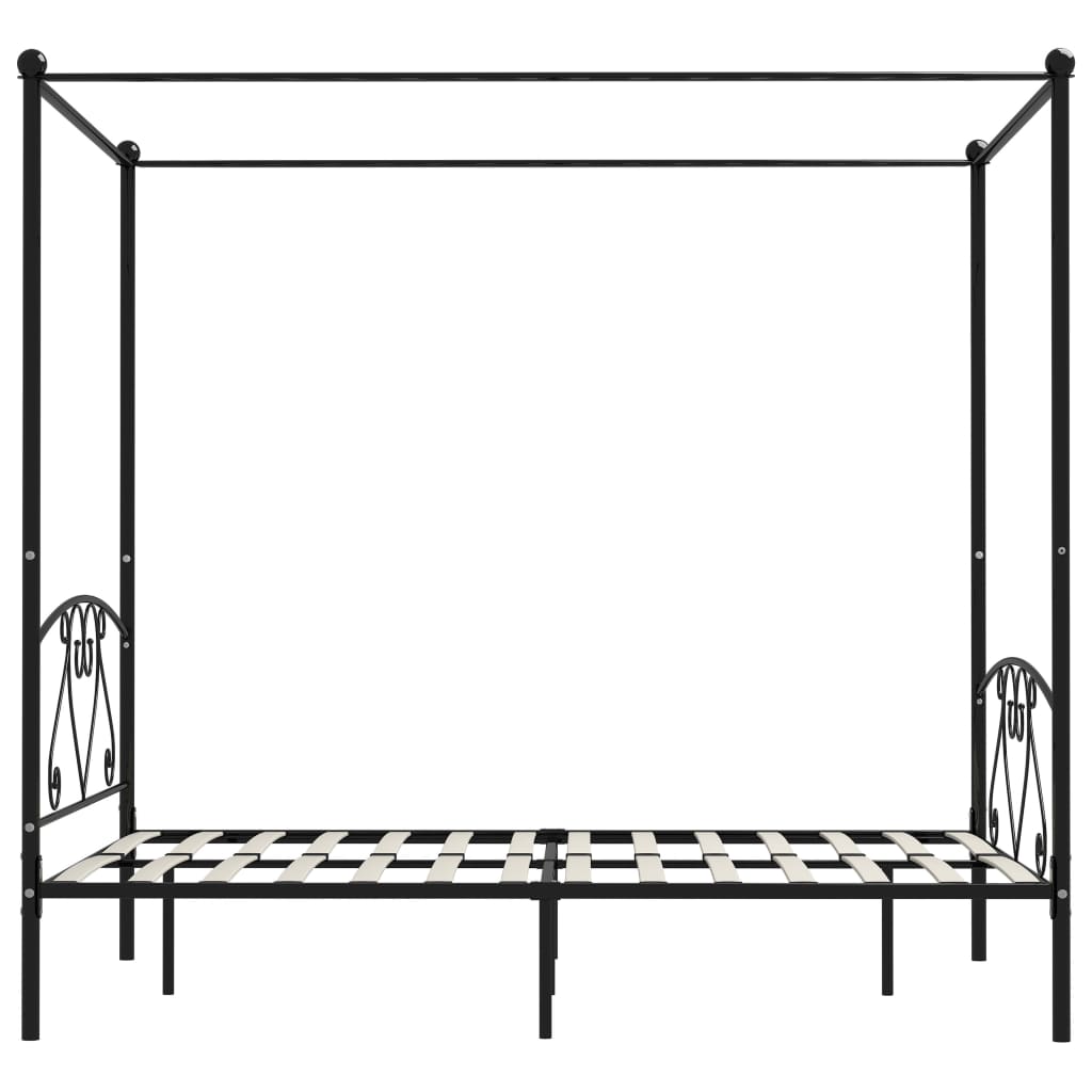Giroletto Baldacchino senza Materasso Nero 160x200 cm Metallo | homemem39