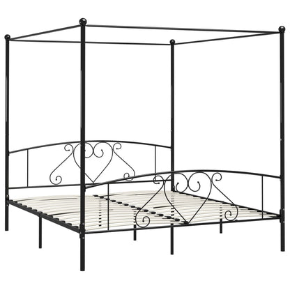 Giroletto Baldacchino senza Materasso Nero 180x200 cm Metallo | homemem39