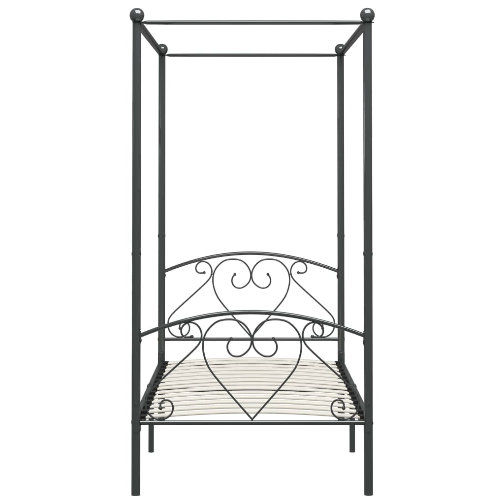 Giroletto Baldacchino senza Materasso Grigio 100x200 cm Metallo | homemem39