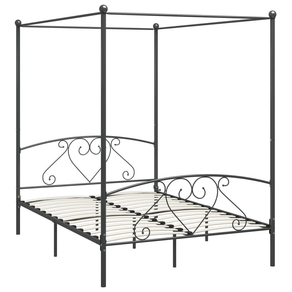 Giroletto Baldacchino senza Materasso Grigio 140x200 cm Metallo | homemem39