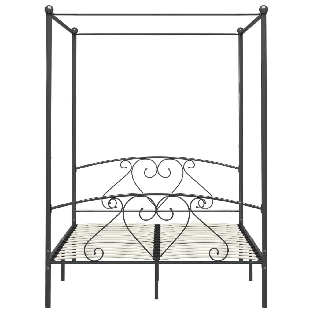 Giroletto Baldacchino senza Materasso Grigio 140x200 cm Metallo | homemem39