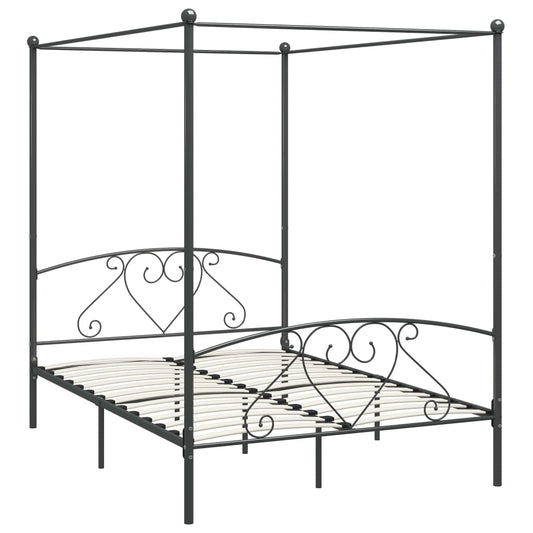 Giroletto Baldacchino senza Materasso Grigio 160x200 cm Metallo | homemem39