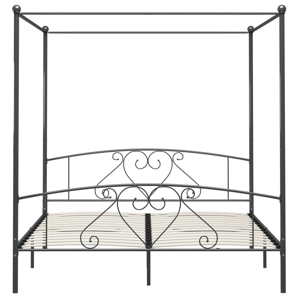 Giroletto Baldacchino senza Materasso Grigio 180x200 cm Metallo | homemem39