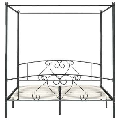 Giroletto Baldacchino senza Materasso Grigio 180x200 cm Metallo | homemem39