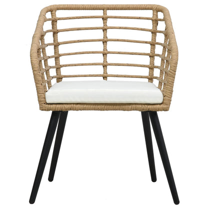 Sedie da Giardino 2 pz con Cuscini in Polyrattan Rovere | homemem39