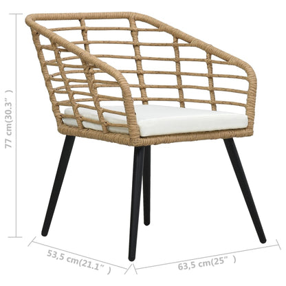 Sedie da Giardino 2 pz con Cuscini in Polyrattan Rovere | homemem39