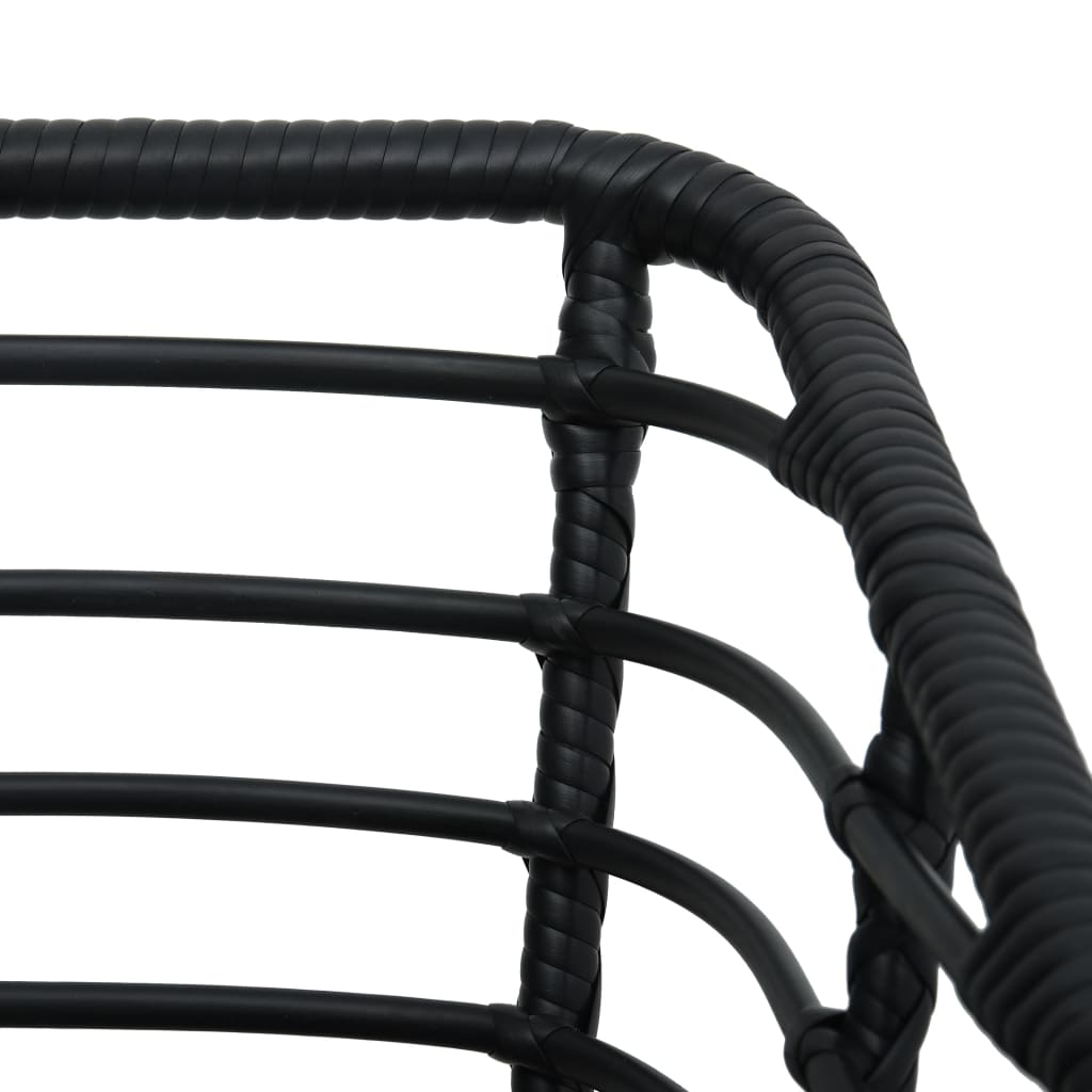 Sedie da Giardino con Cuscini 2 pz in Polyrattan Nere - homemem39