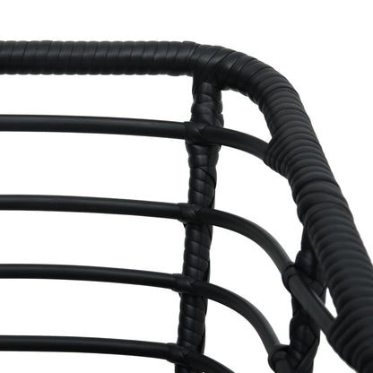 Sedie da Giardino con Cuscini 2 pz in Polyrattan Nere - homemem39