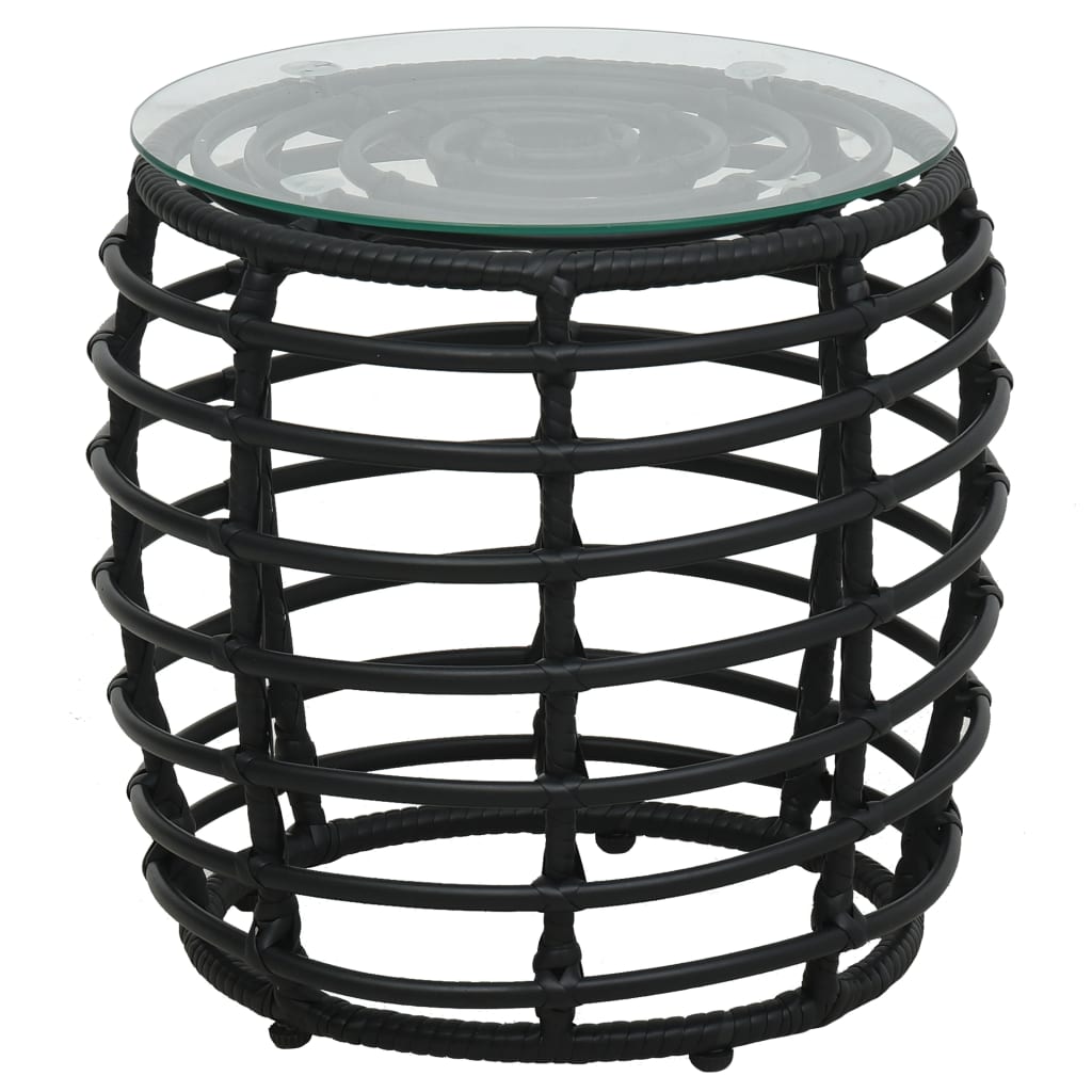 Set da Bistrot 3 pz in Polyrattan Nero | homemem39