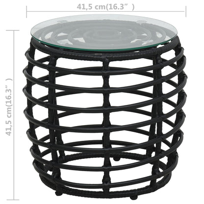 Set da Bistrot 3 pz in Polyrattan Nero | homemem39