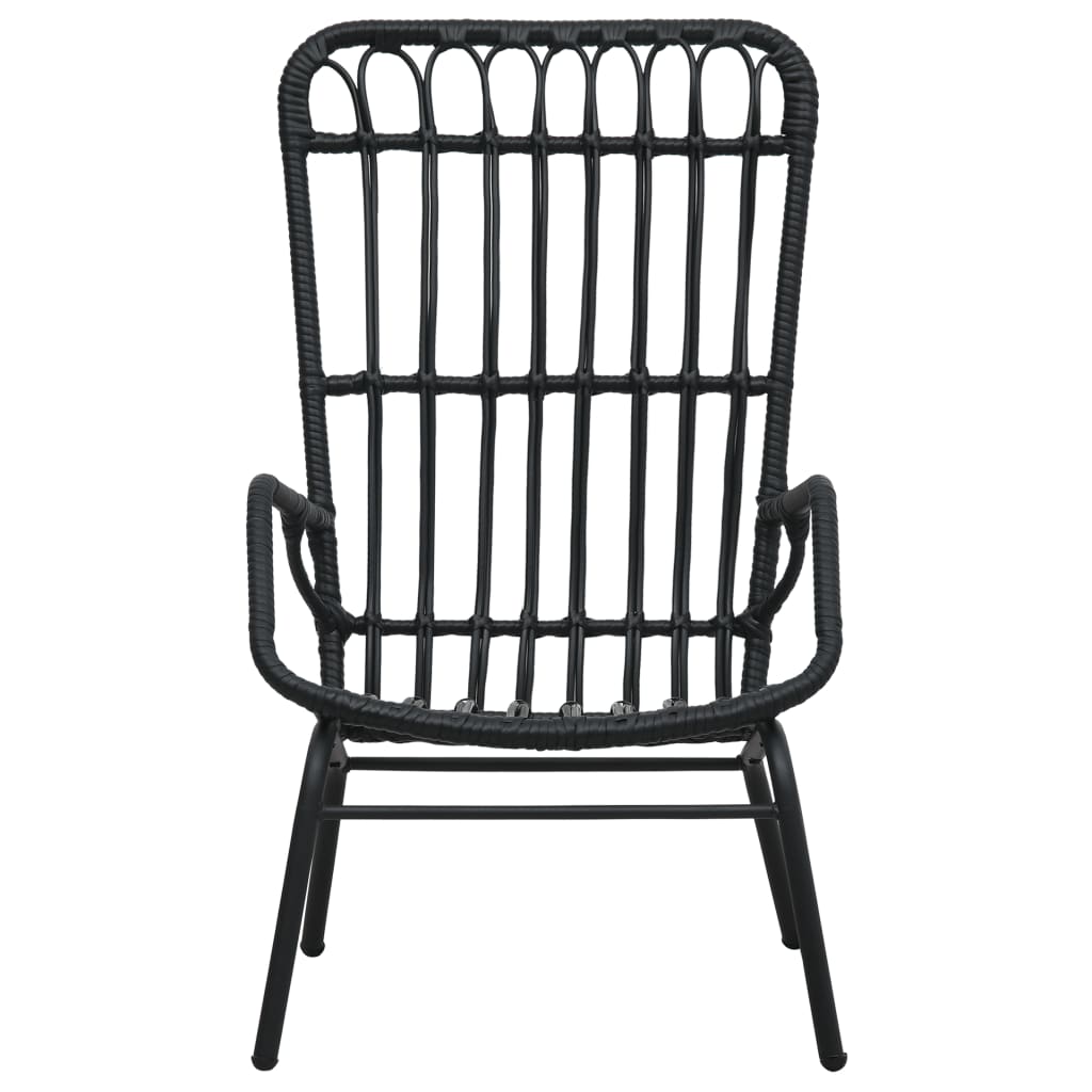 Sedia da Giardino in Polyrattan Nera | homemem39