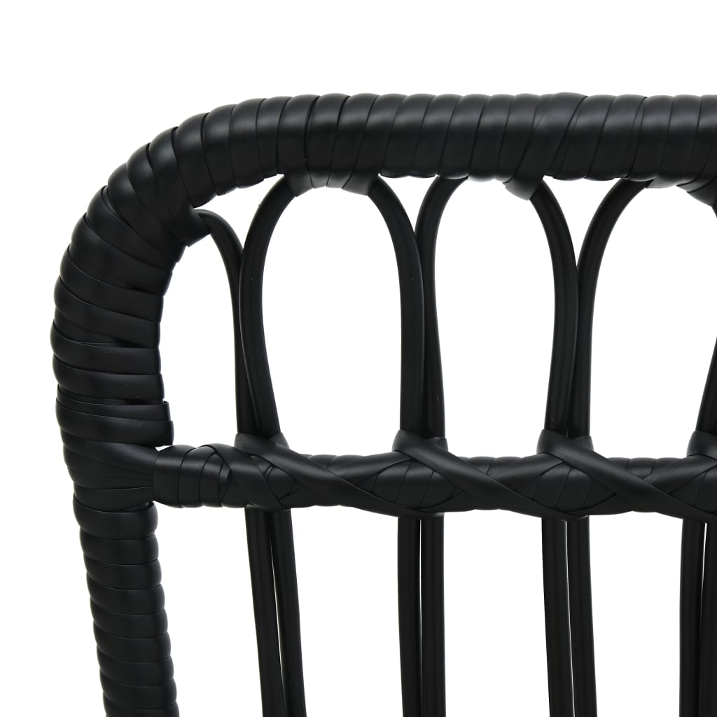 Sedia da Giardino in Polyrattan Nera | homemem39
