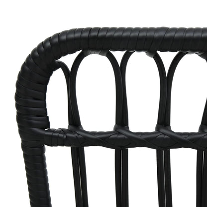 Sedia da Giardino in Polyrattan Nera | homemem39