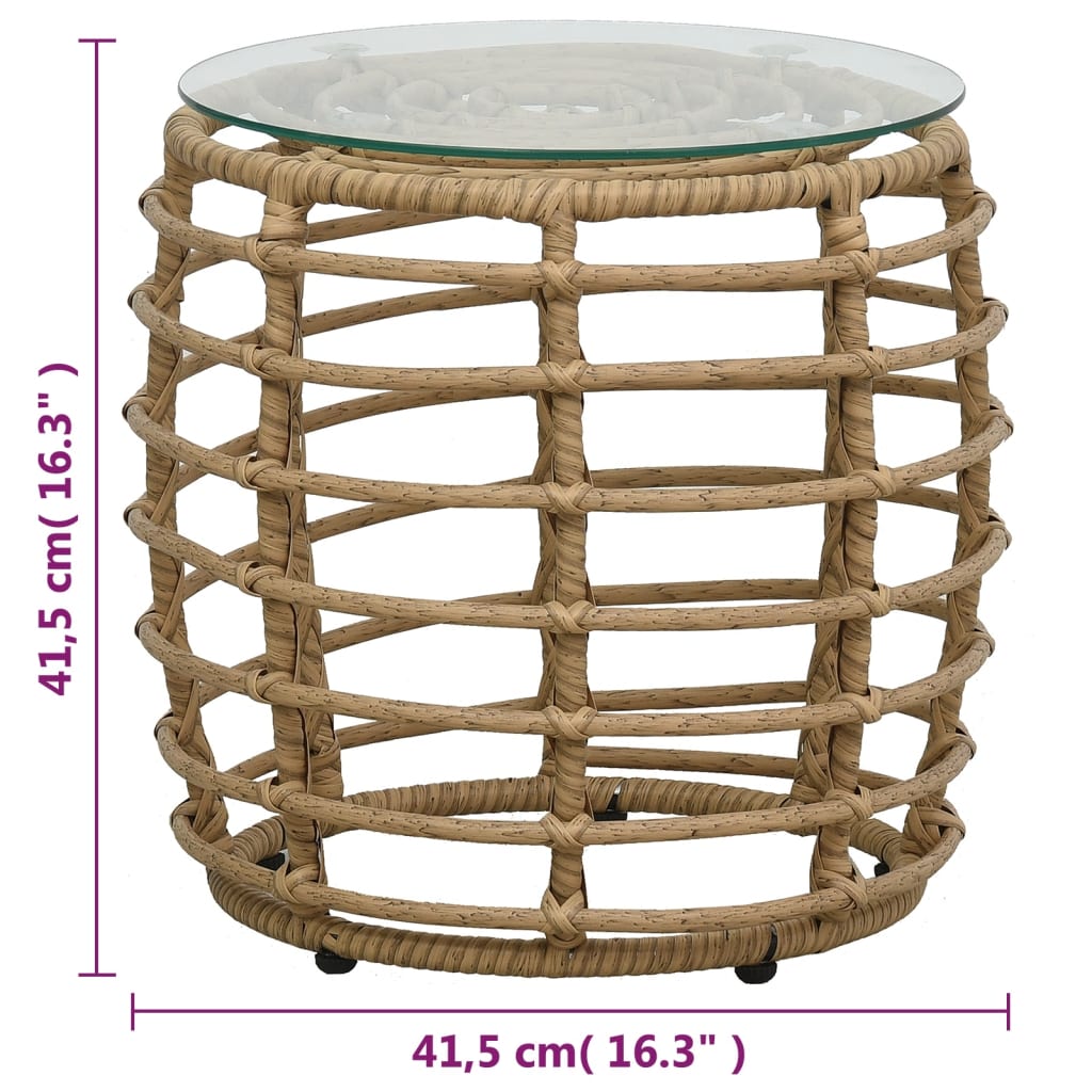 Set da Bistrot 3 pz in Polyrattan Rovere - homemem39