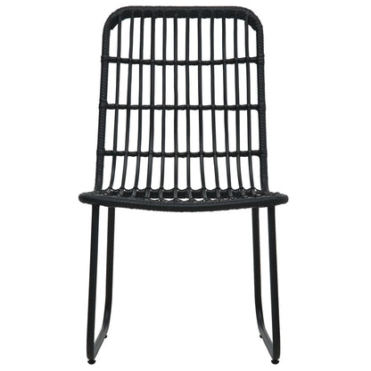 Sedie da Giardino 2 pz in Polyrattan Nere