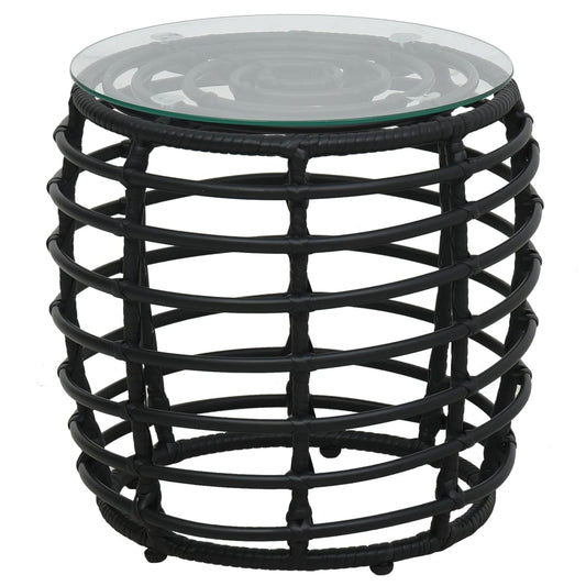 Set da Bistrot 3 pz in Polyrattan Nero - homemem39