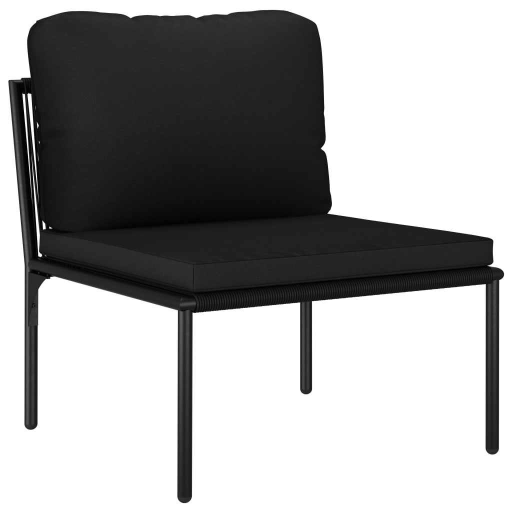 Set Divani da Giardino 5 pz con Cuscini Neri in PVC | homemem39