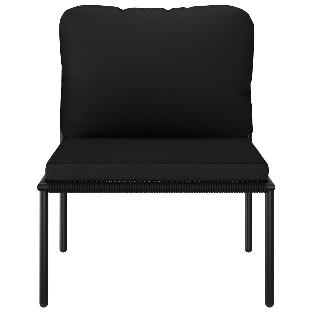 Set Divani da Giardino 5 pz con Cuscini Neri in PVC | homemem39