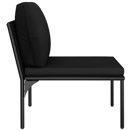 Set Divani da Giardino 5 pz con Cuscini Neri in PVC | homemem39