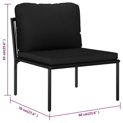 Set Divani da Giardino 5 pz con Cuscini Neri in PVC | homemem39